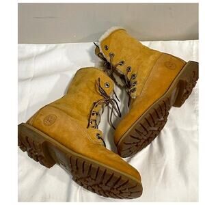 Timberland Women's Sz 7 Authentics Roll Top Faux Fur Lined Boots